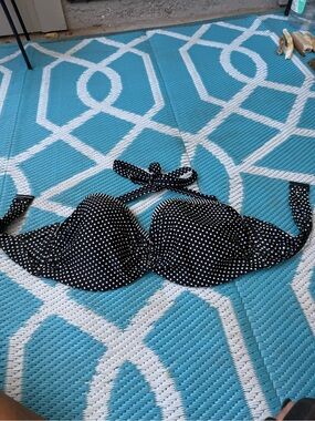 Black Polka Dot Bikini Top S.Oliver Size 40D